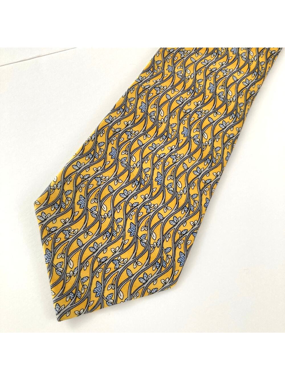 Cocktail Colors Yellow 100% Silk Vine Novelty Print Tie Nature Gift Gardener